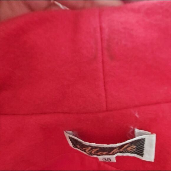 Vintage Wool Jacket Fox Fur Tails Embellished MABLE Size 38 - Picture 13 of 14